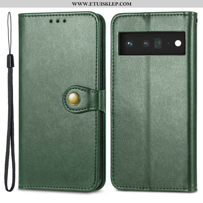 Etui Folio do Google Pixel 6 Sztuczna Skóra I Zapięcie W Stylu Vintage